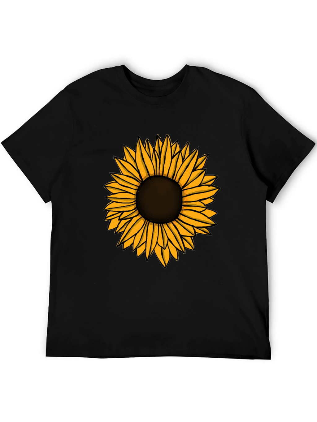 Sunflower Graphic Tee - Black Cotton T-Shirt