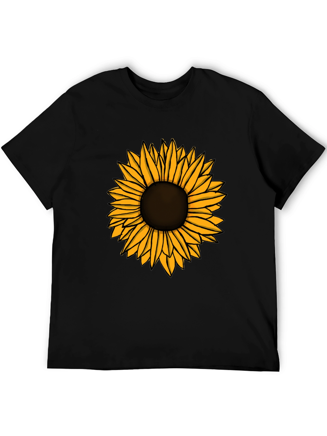 Sunflower Graphic Tee - Black Cotton T-Shirt