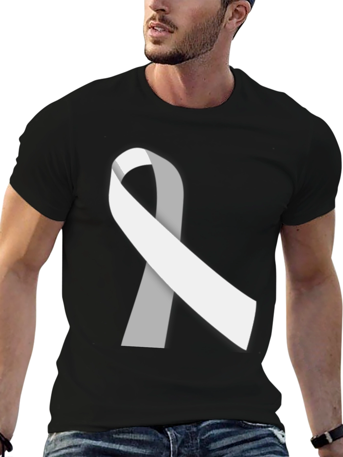 Awareness Ribbon Graphic Tee - Black Comfort Fit