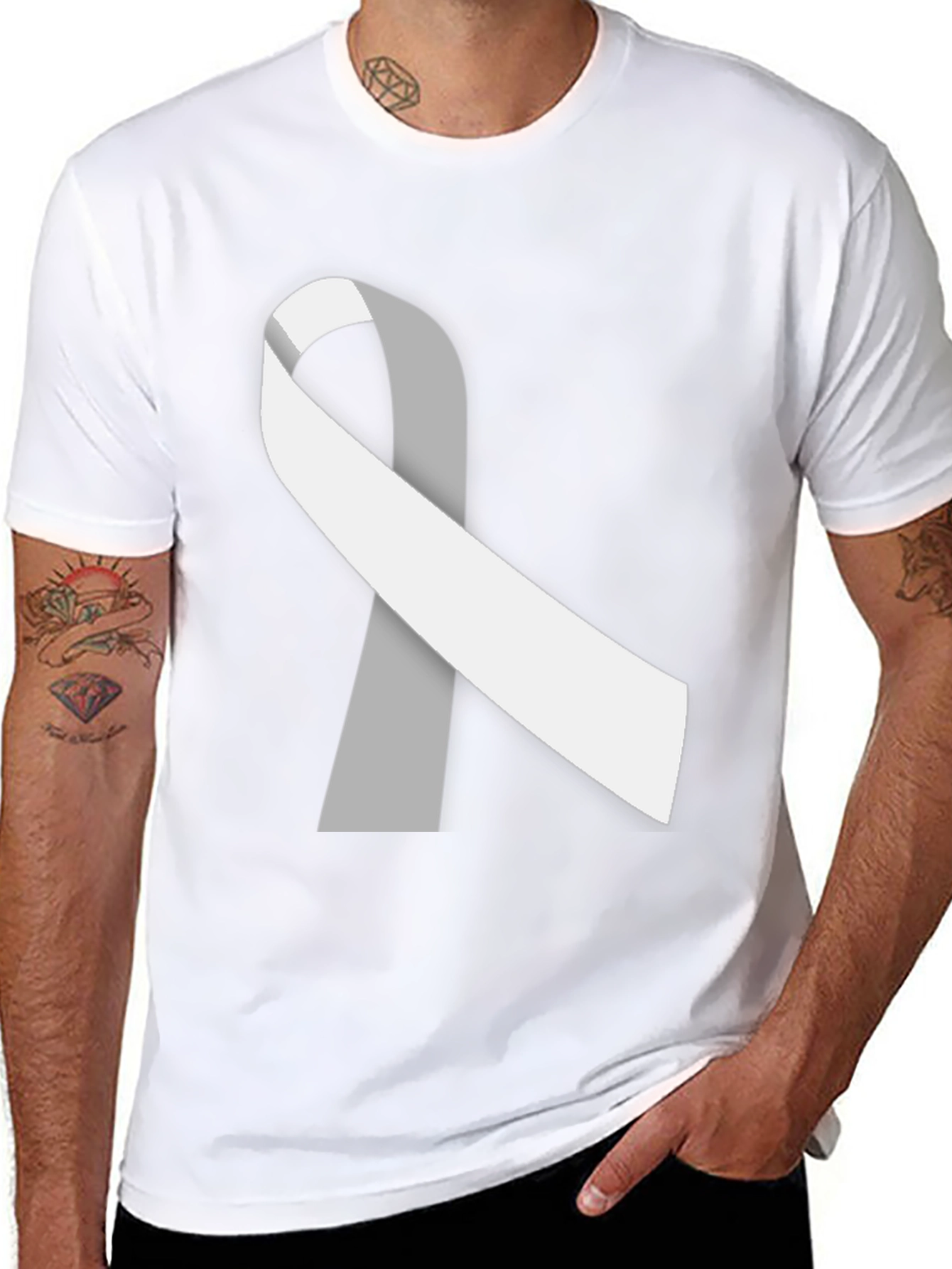 Awareness Ribbon Graphic Tee - Black Comfort Fit