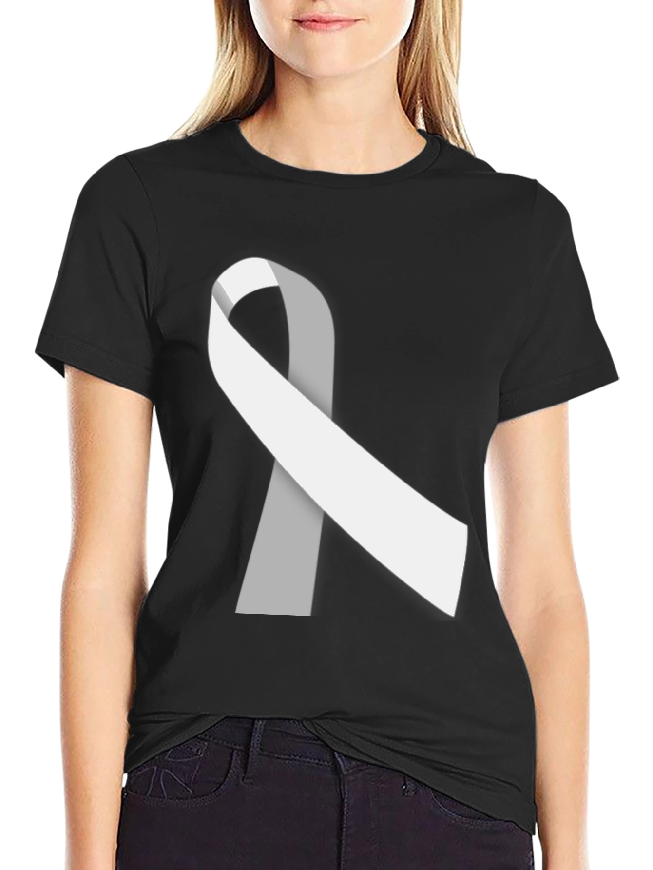 Awareness Ribbon Graphic Tee - Black Comfort Fit