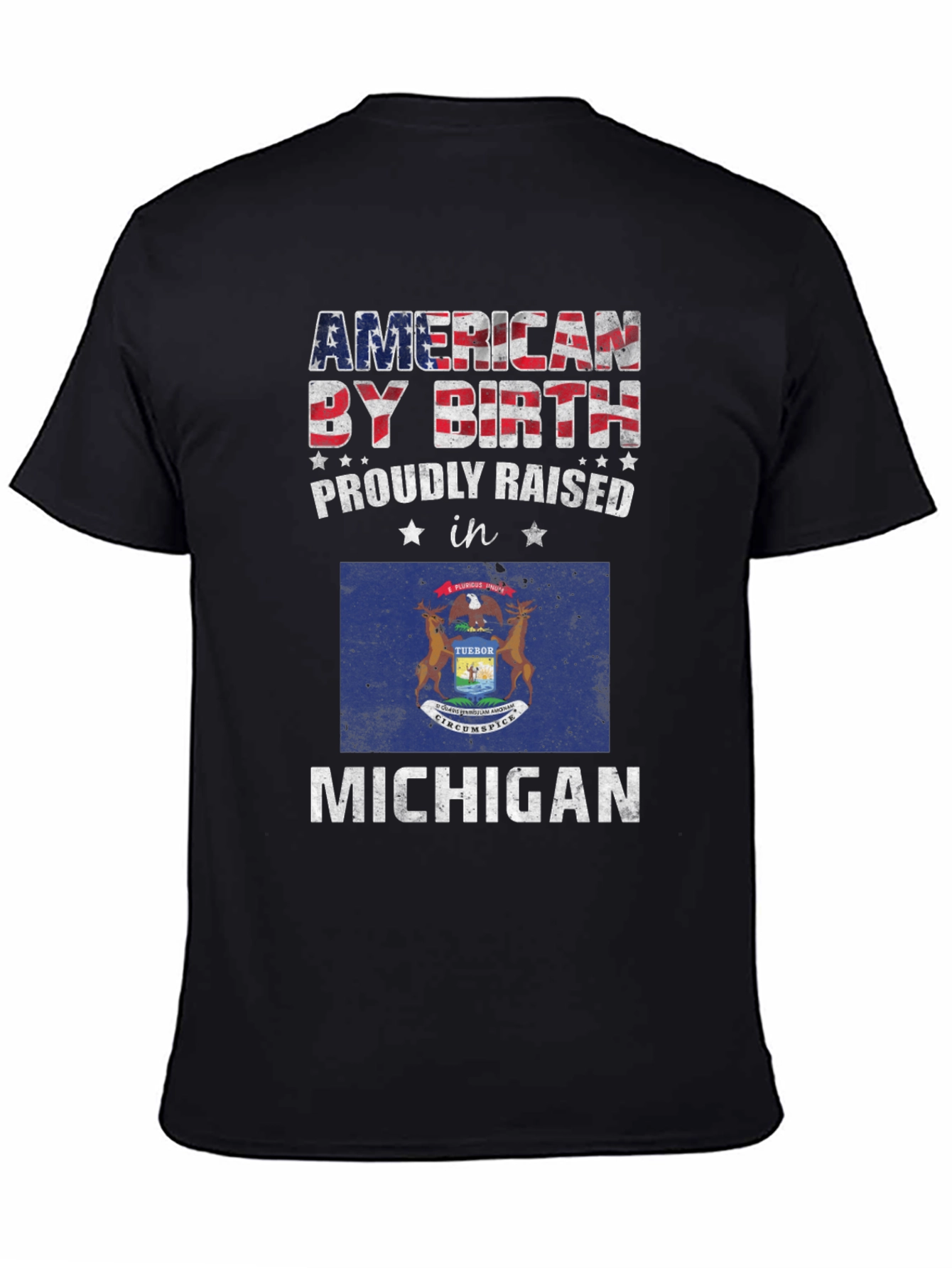 American By Birth Michigan Raised Graphic Tee
