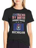 American By Birth Michigan Raised Graphic Tee