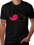 I Love Mustache Graphic Tee - Black