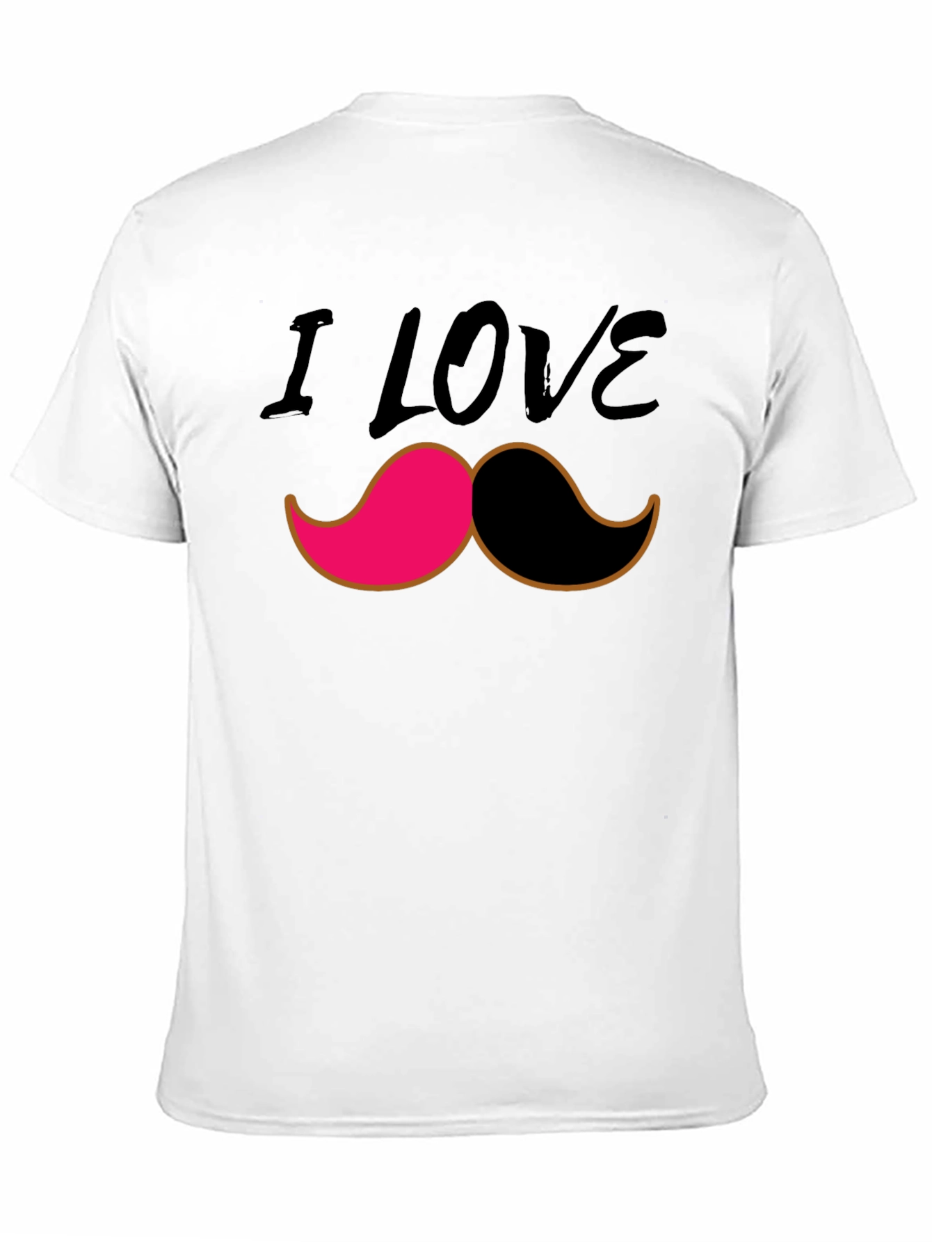 I Love Mustache Graphic Tee - Black