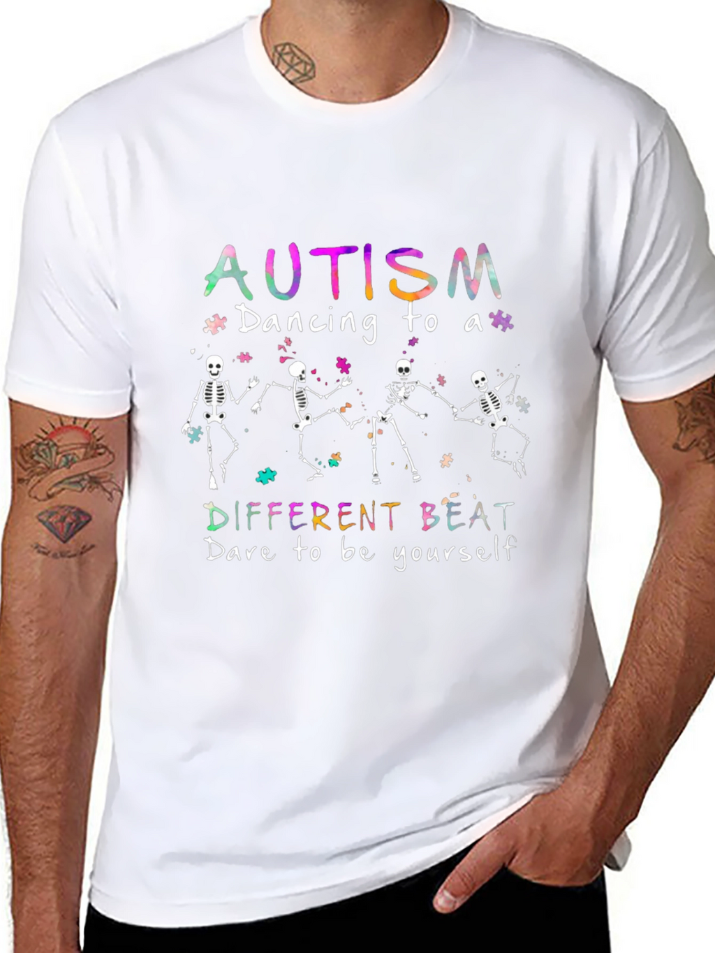 Autism Awareness Skeleton Dancing T-Shirt