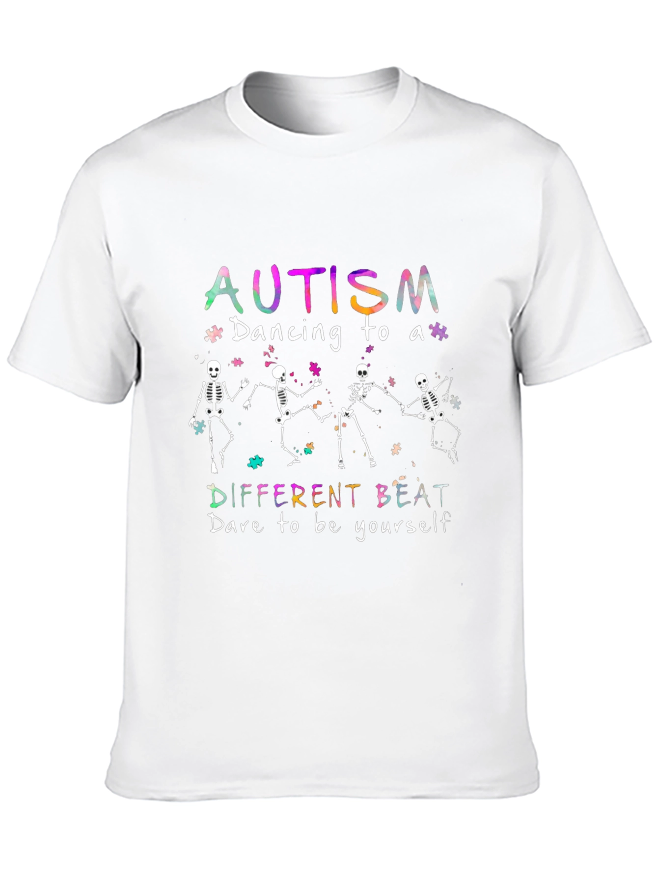Autism Awareness Skeleton Dancing T-Shirt