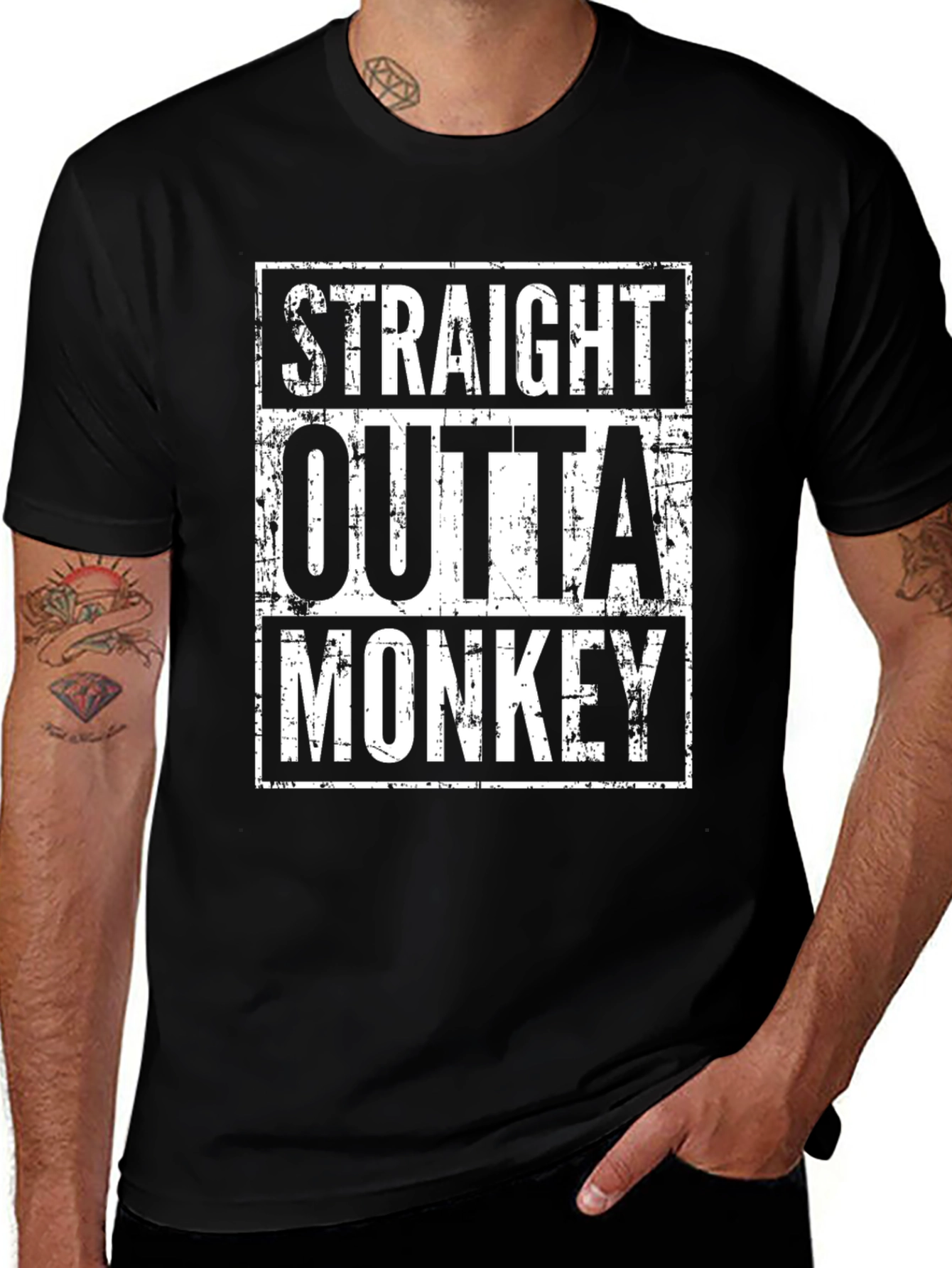 Straight Outta Monkey Graphic T-Shirt