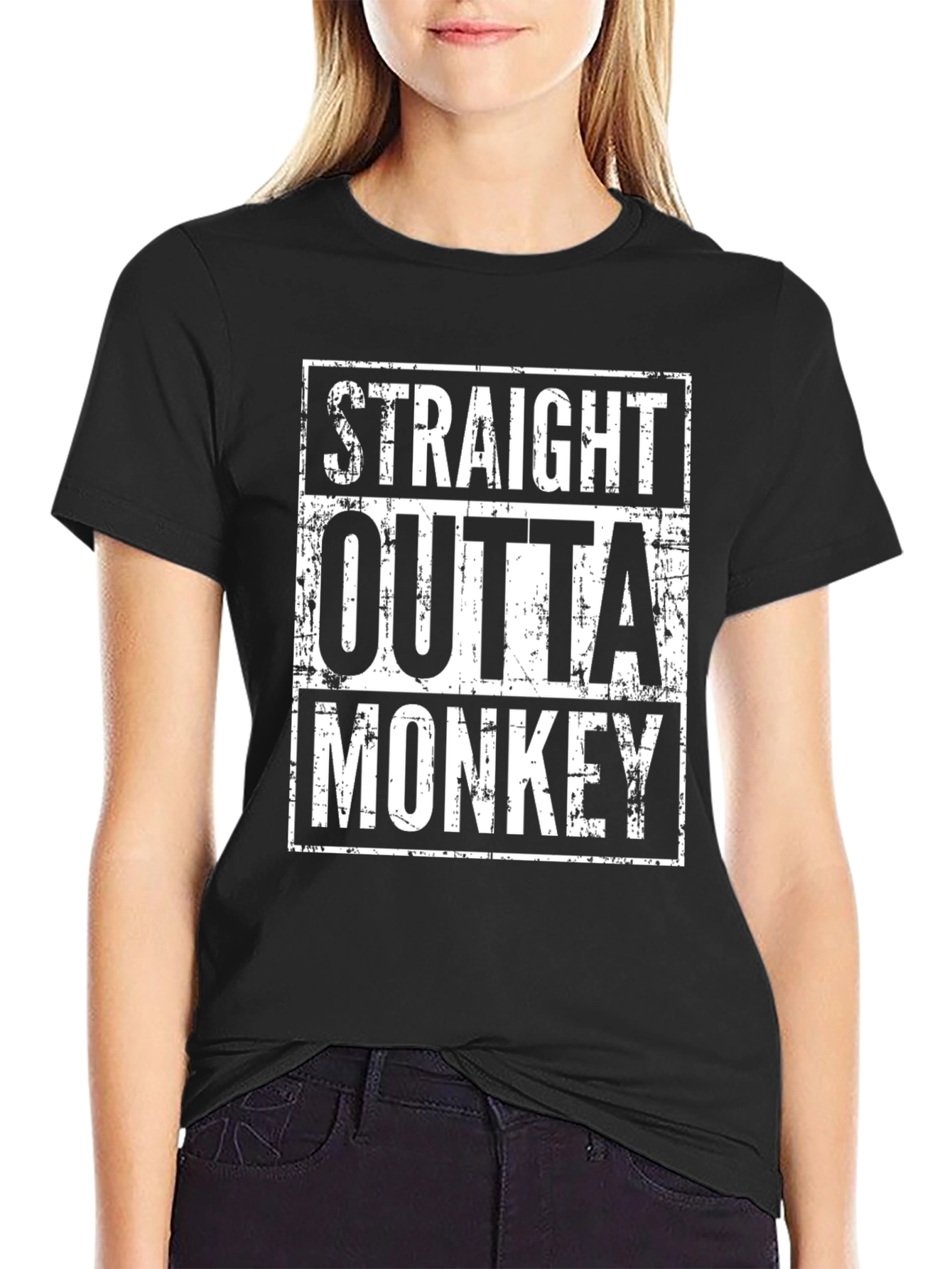 Straight Outta Monkey Graphic T-Shirt