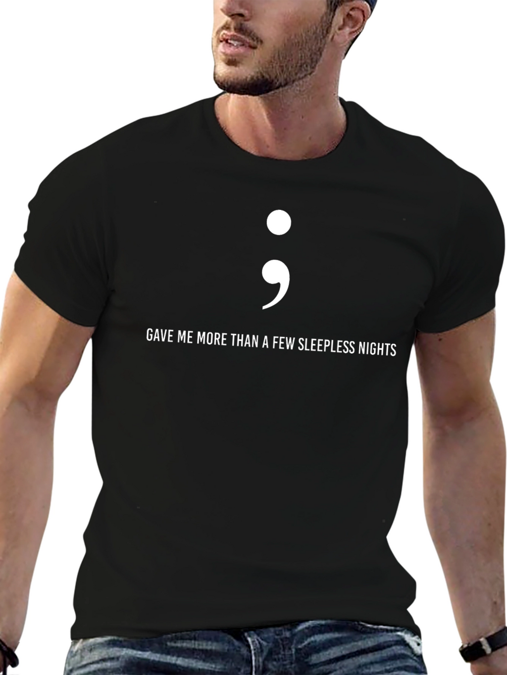 Semicolon Sleepless Nights Graphic T-Shirt
