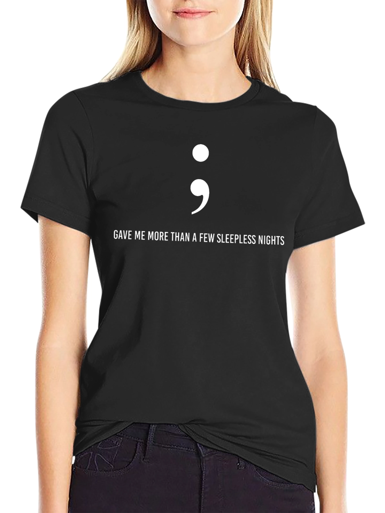 Semicolon Sleepless Nights Graphic T-Shirt