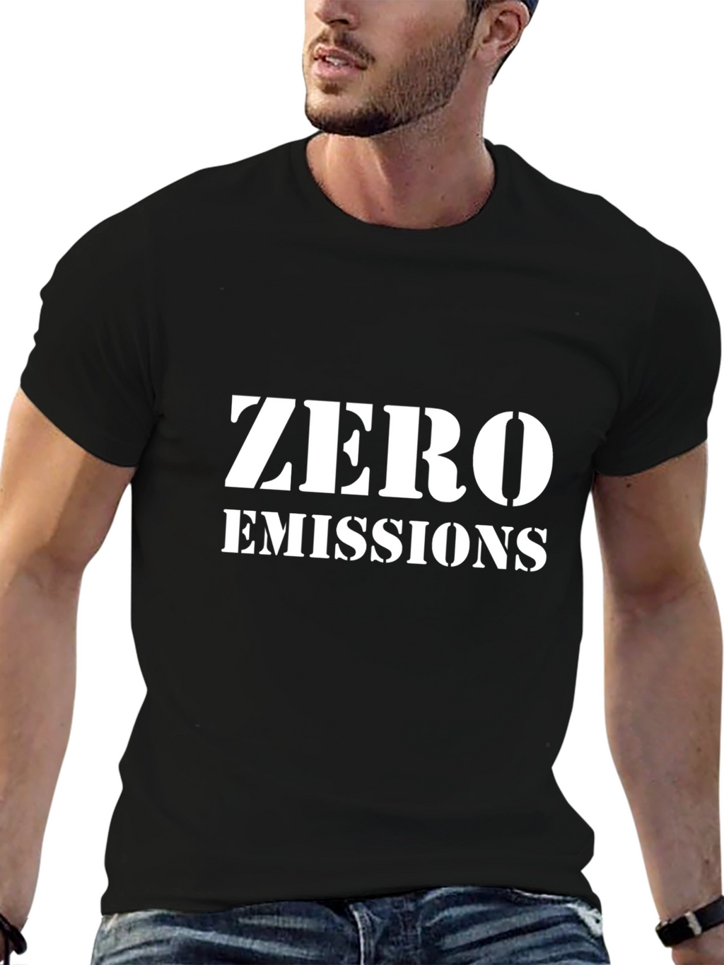 Zero Emissions Black T-Shirt - Eco-Friendly Fashion