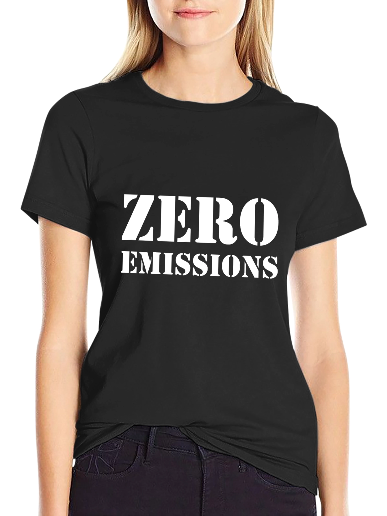 Zero Emissions Black T-Shirt - Eco-Friendly Fashion