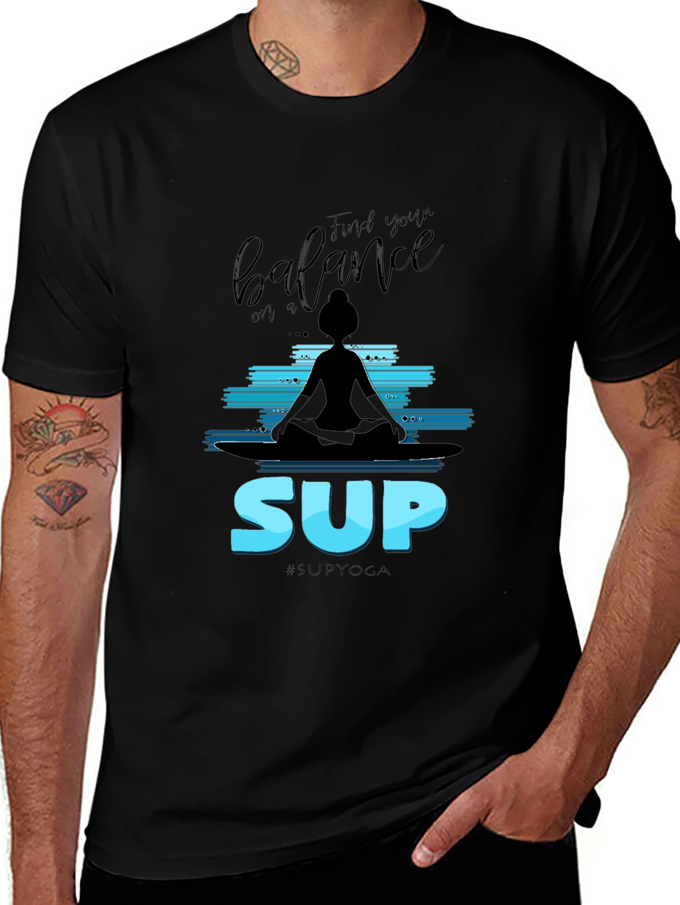 SUP Yoga Balance Tee - Stand Up Paddleboard Meditation Shirt