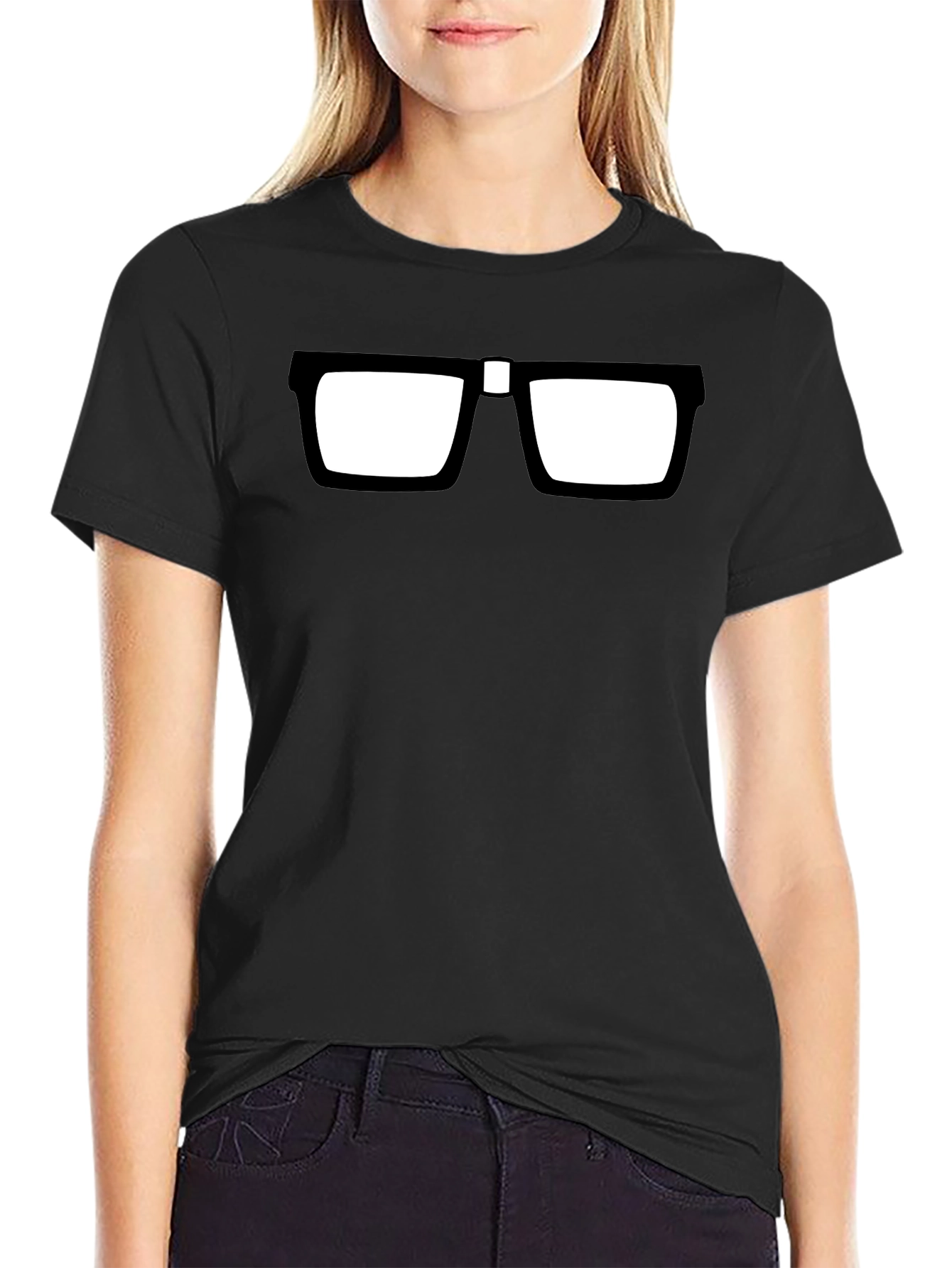 Black Nerd Glasses T-Shirt - Geek Chic Style