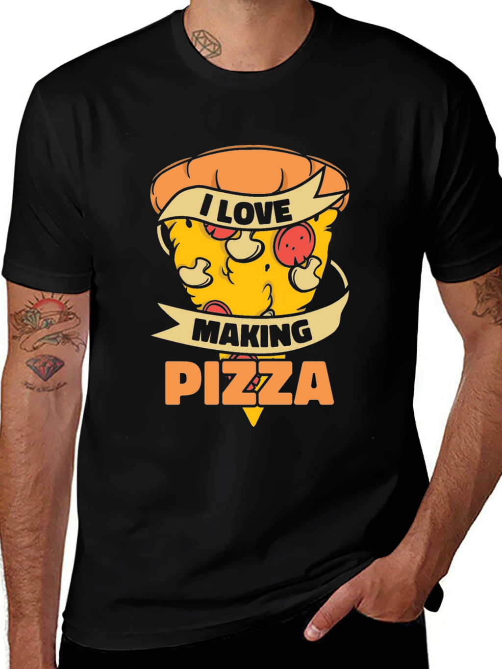 I Love Making Pizza T-Shirt - Black