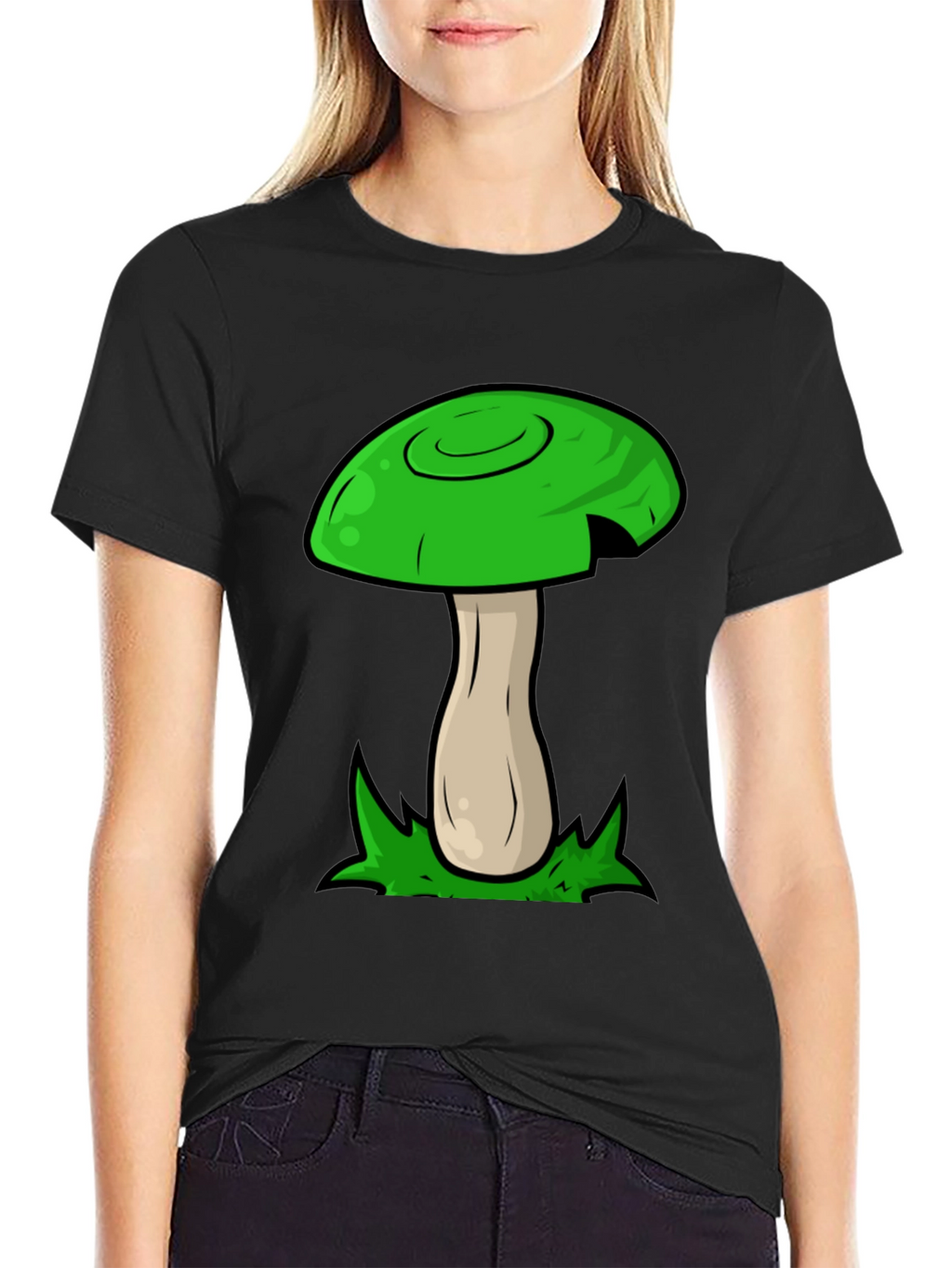Mushroom Graphic Tee - Funky Green Design