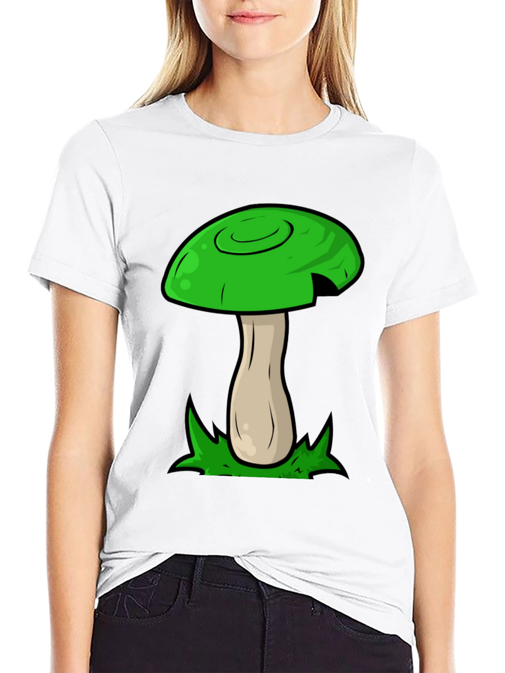 Mushroom Graphic Tee - Funky Green Design