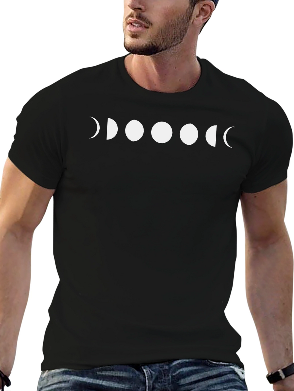 Lunar Phase T-Shirt - Celestial Black Tee