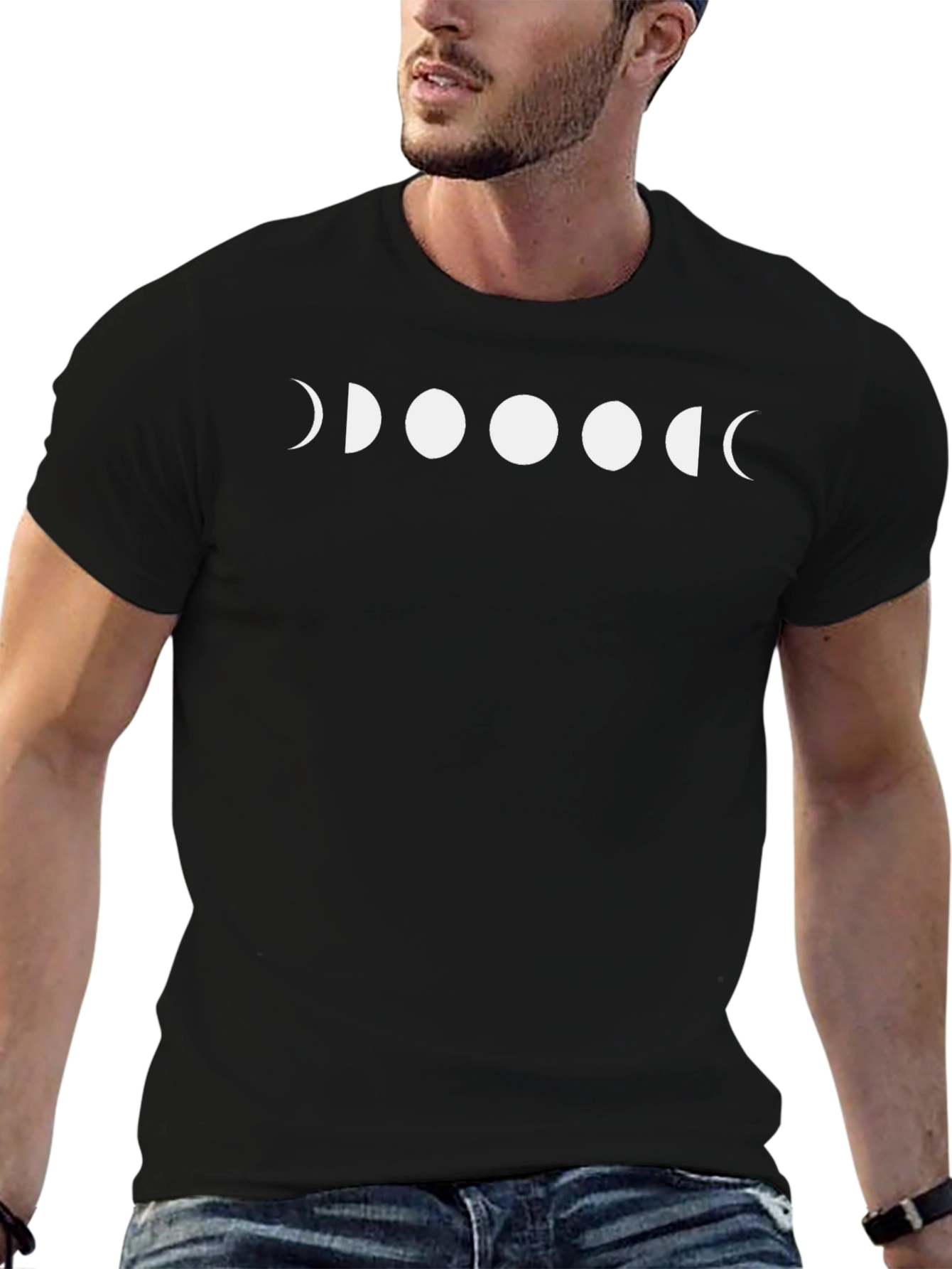 Lunar Phase T-Shirt - Celestial Black Tee