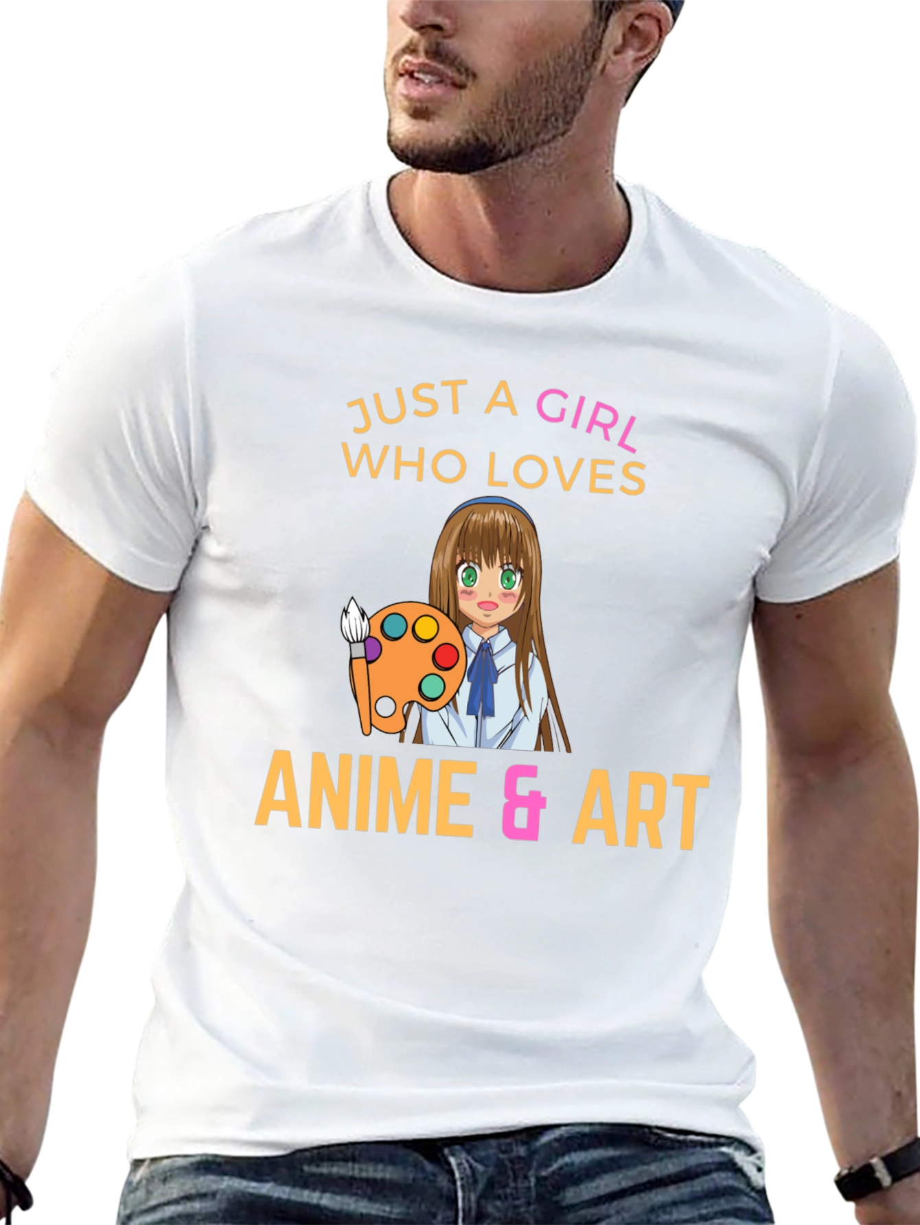 Anime & Art Lover T-Shirt - Girl Painter Design
