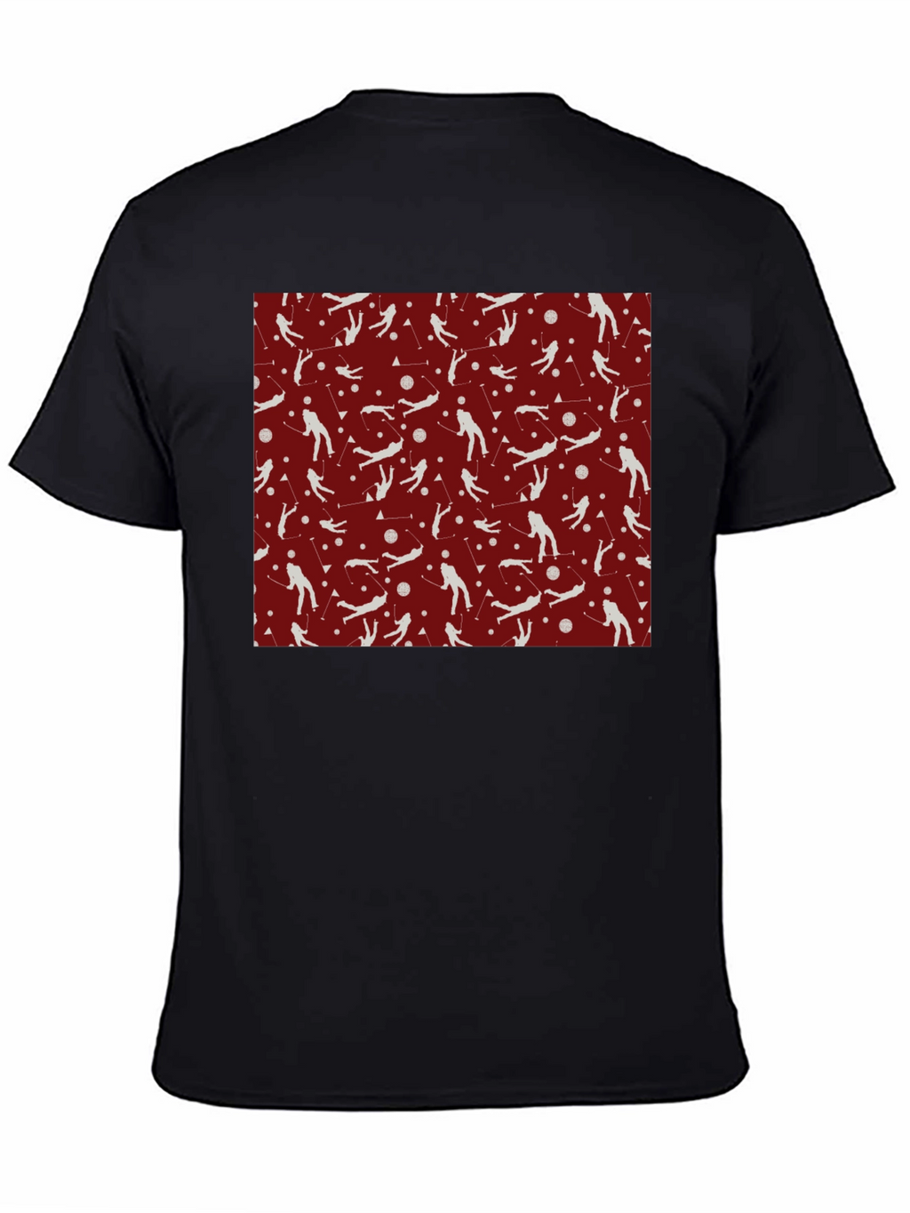 Ski Pattern T-Shirt - Sporty Crew Neck Tee