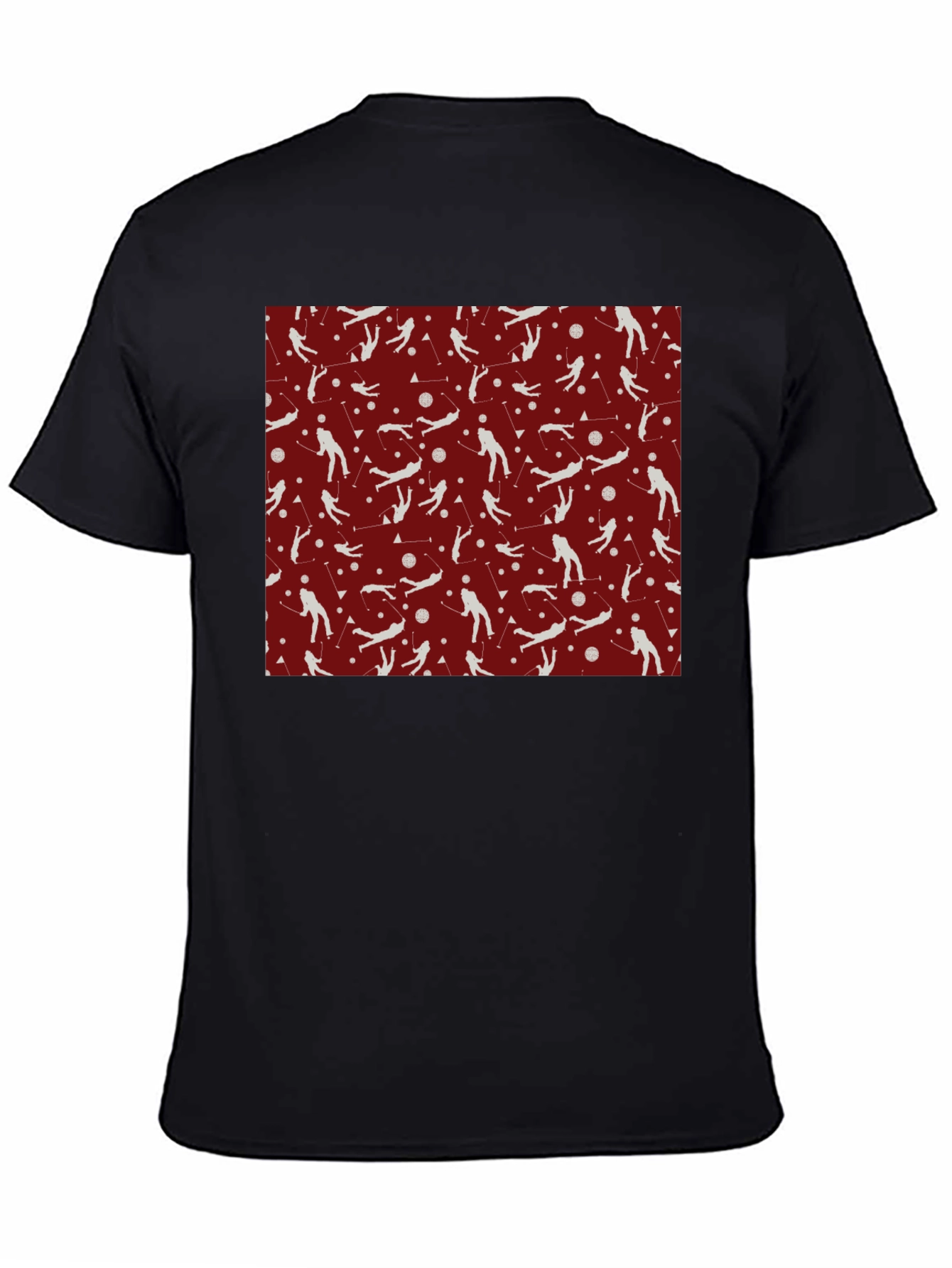 Ski Pattern T-Shirt - Sporty Crew Neck Tee