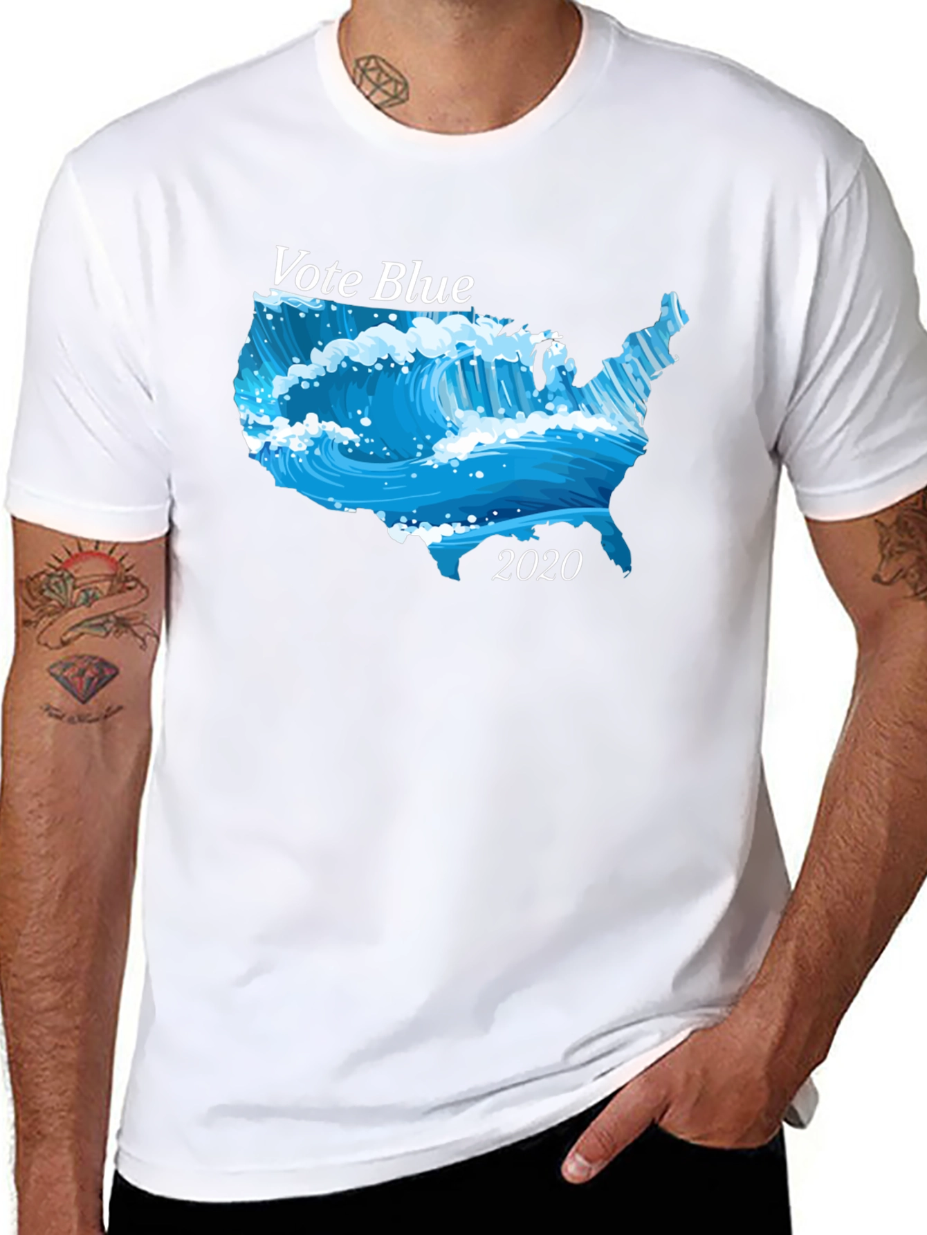 Vote Blue 2020 Wave USA T-Shirt