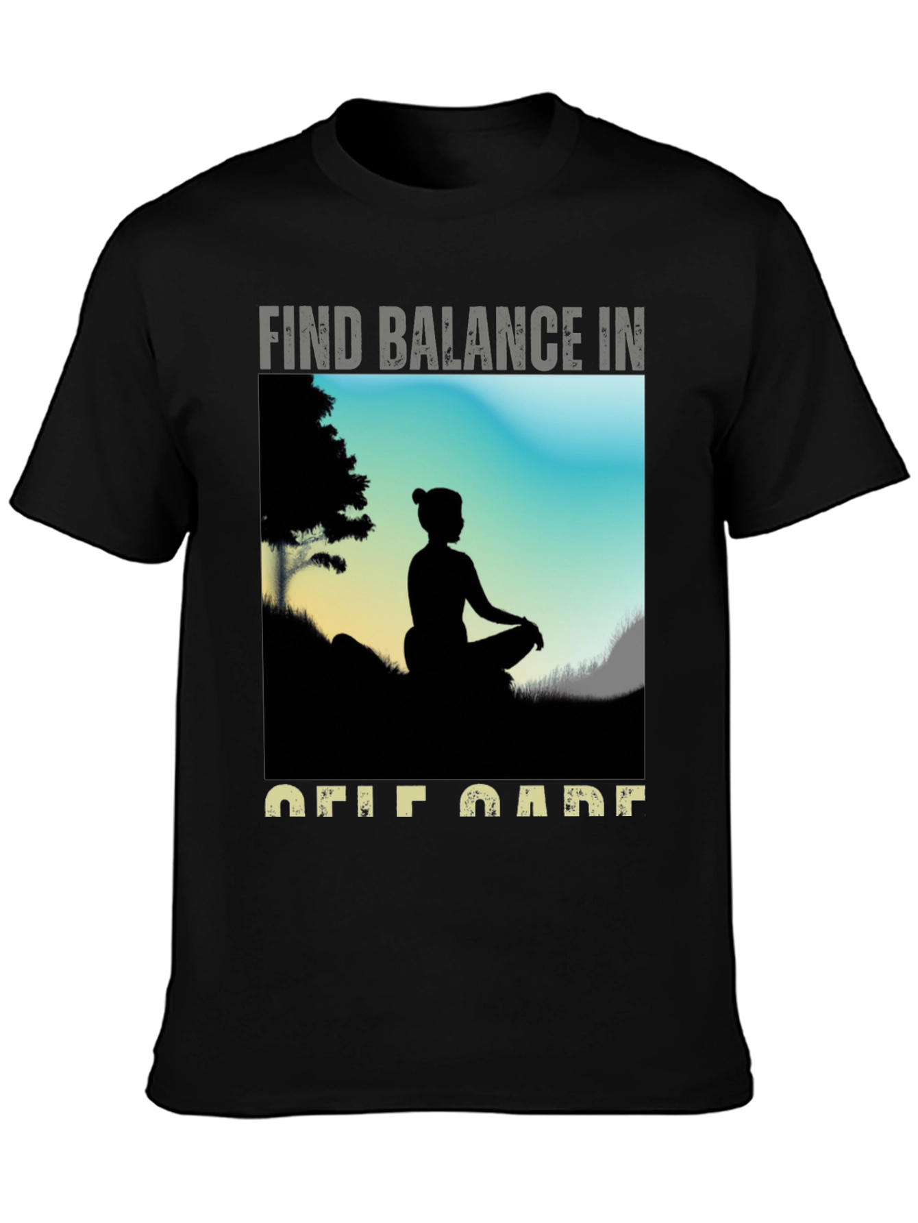 Balance & Self-Care Black Graphic Tee