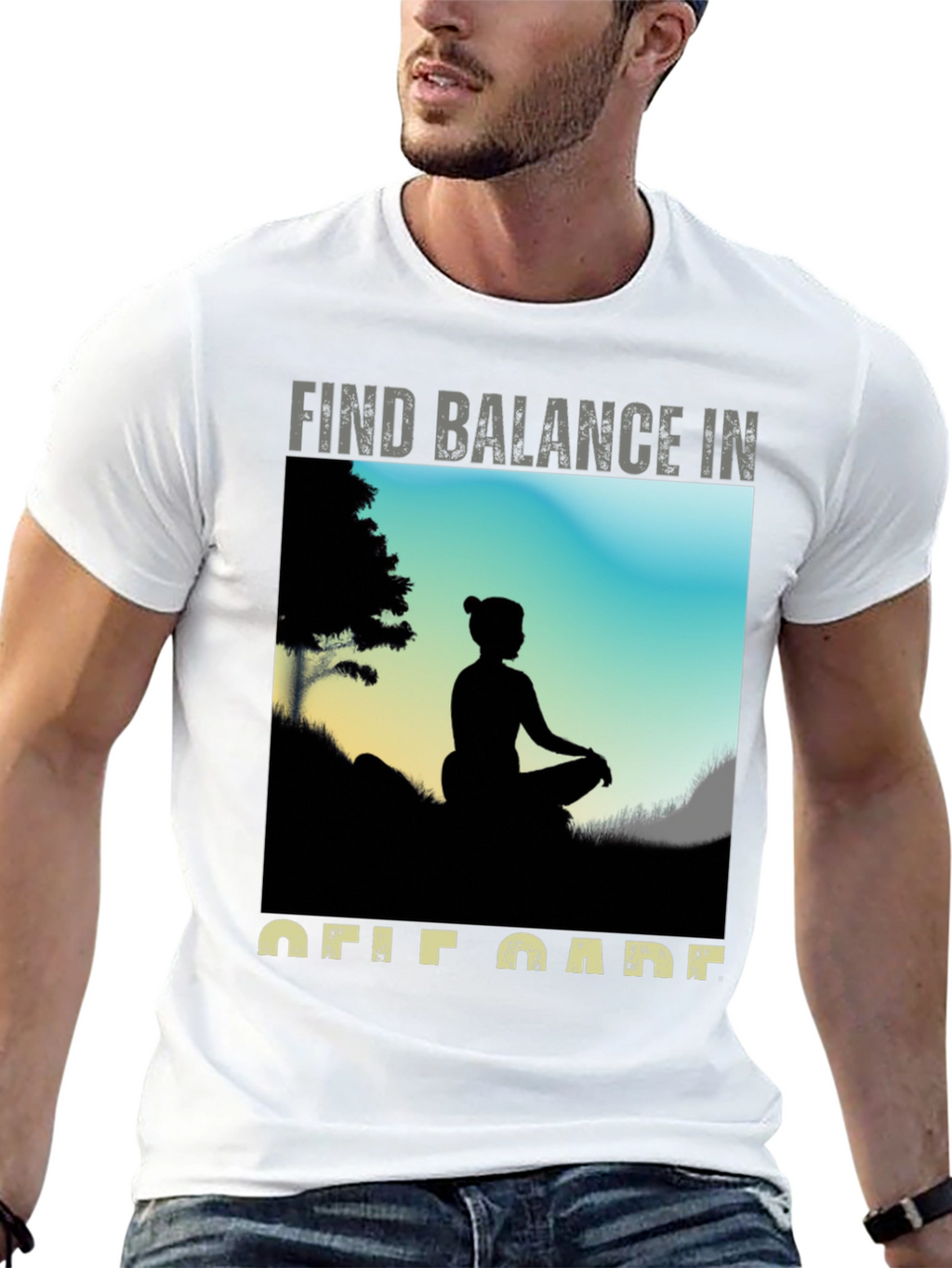 Balance & Self-Care Black Graphic Tee