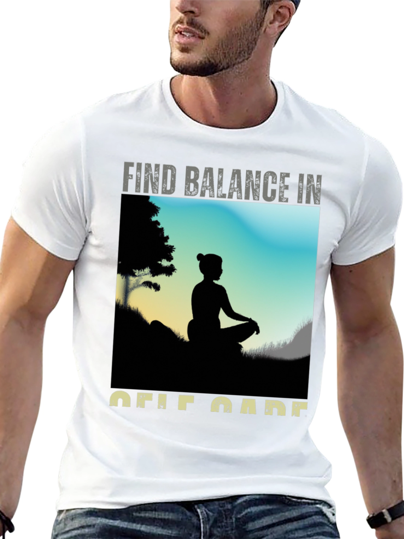Balance & Self-Care Black Graphic Tee