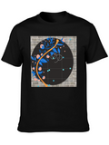 Abstract Floral Graphic Black T-Shirt