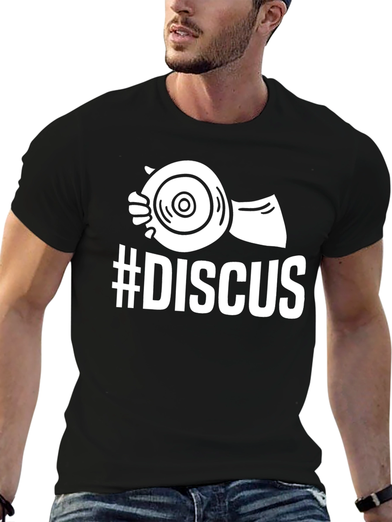 Discus Thrower T-Shirt - Black Cotton Tee
