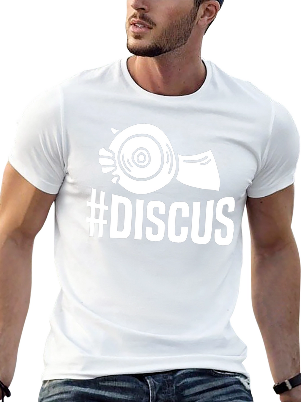 Discus Thrower T-Shirt - Black Cotton Tee