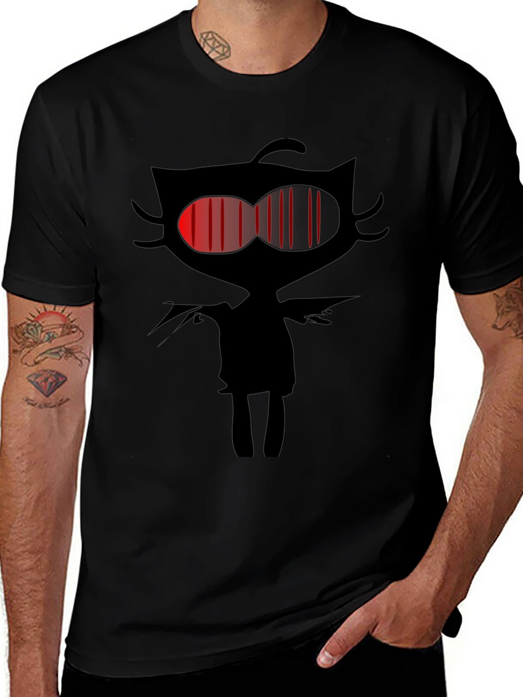Dark Cat Graphic Tee - Mens Black T-Shirt