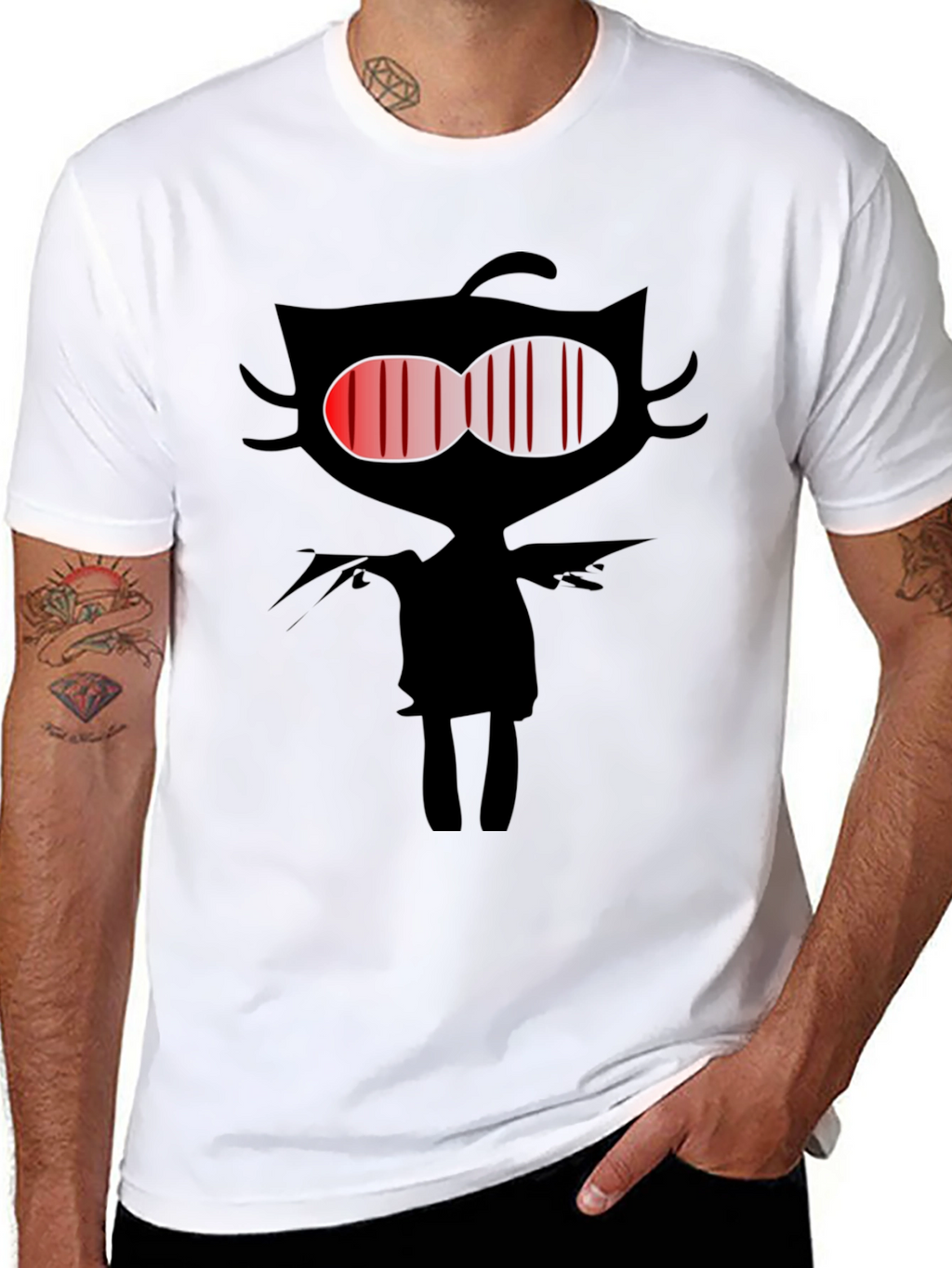 Dark Cat Graphic Tee - Mens Black T-Shirt