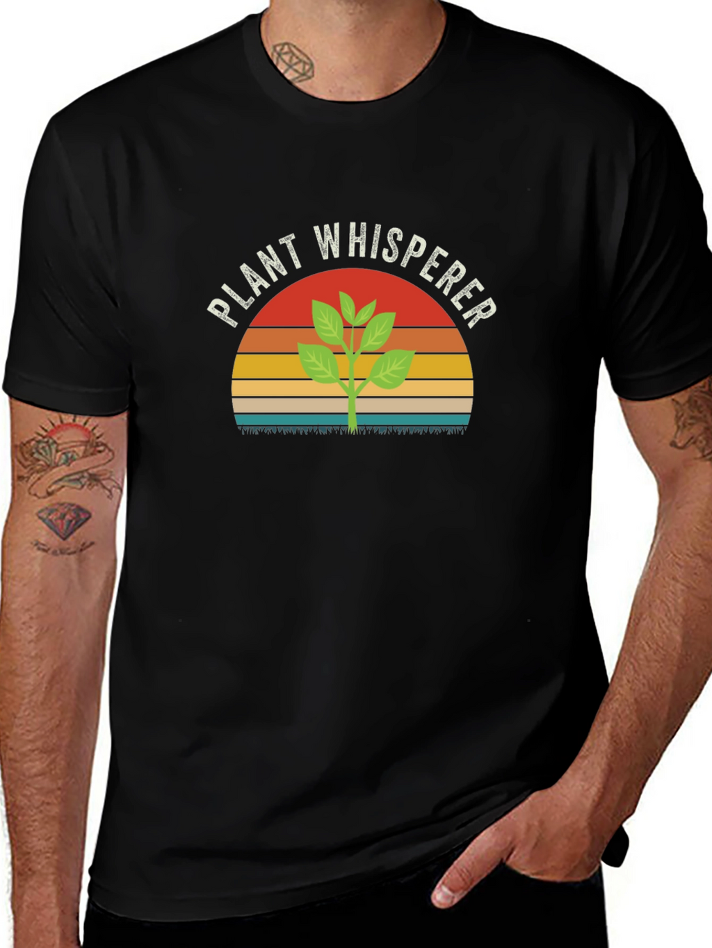 Plant Whisperer Graphic Tee - Black Cotton T-Shirt