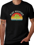 Plant Whisperer Graphic Tee - Black Cotton T-Shirt