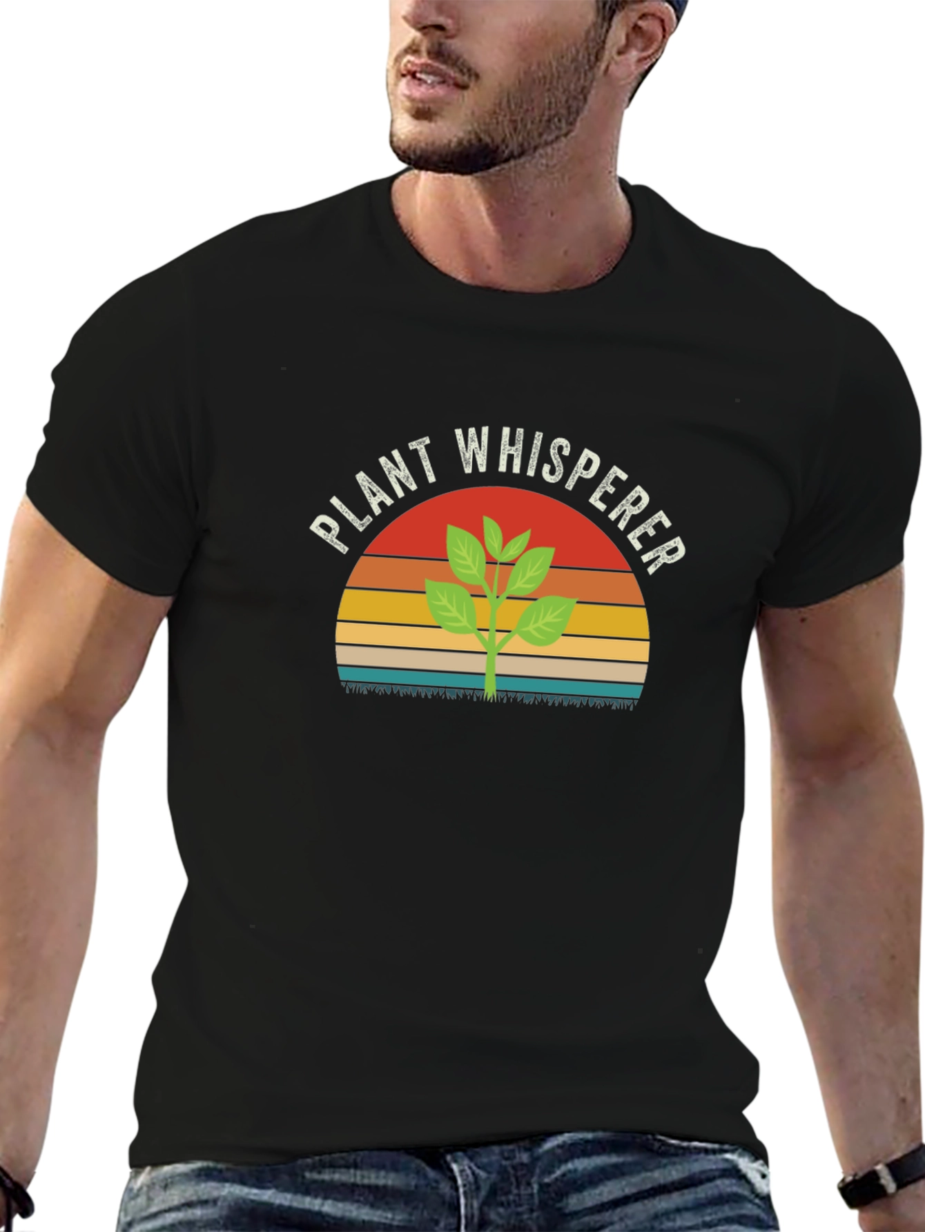 Plant Whisperer Graphic Tee - Black Cotton T-Shirt