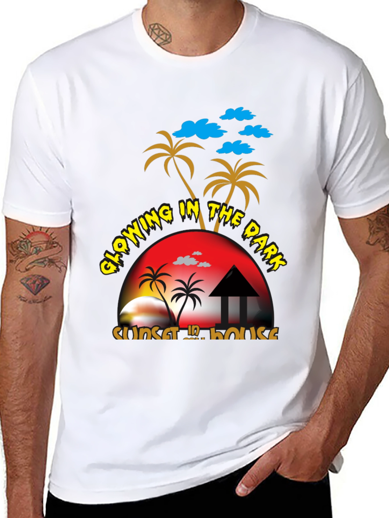 Glowing In The Dark Sunset House T-Shirt
