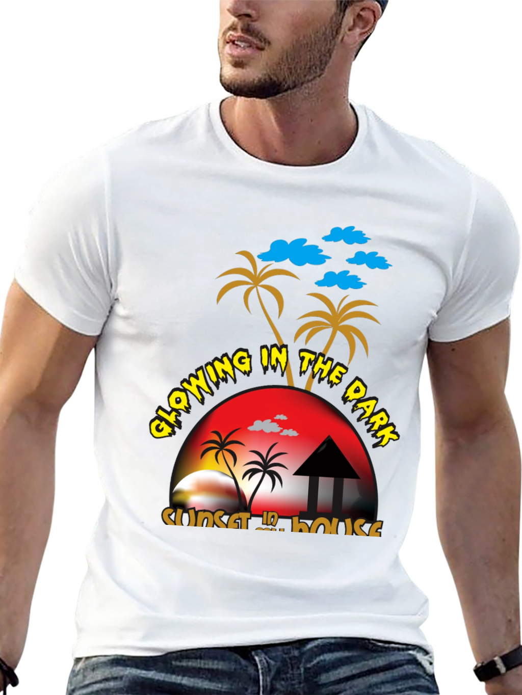 Glowing In The Dark Sunset House T-Shirt