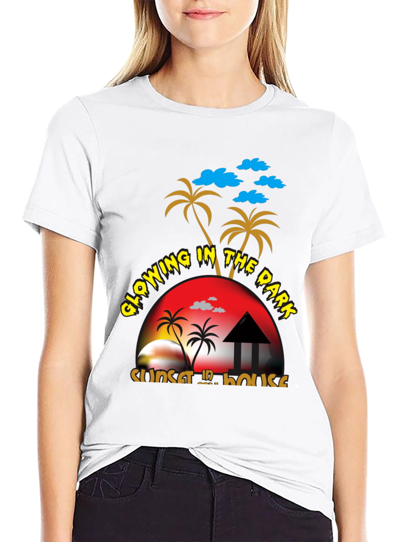 Glowing In The Dark Sunset House T-Shirt