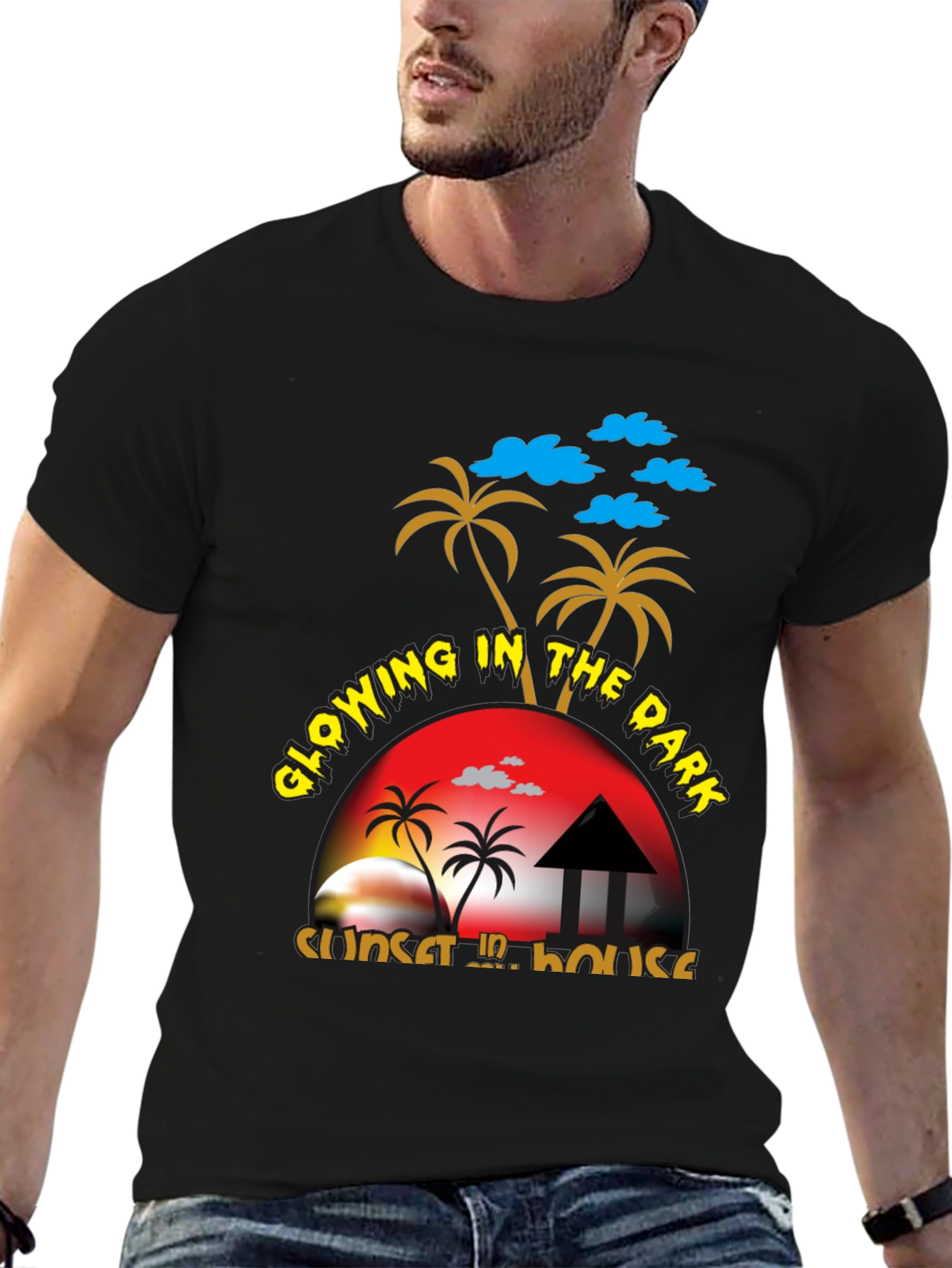 Glowing In The Dark Sunset House T-Shirt