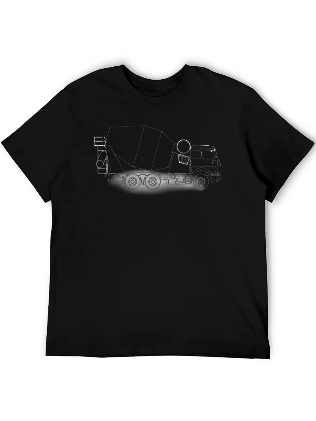 Black Cement Mixer Truck T-Shirt