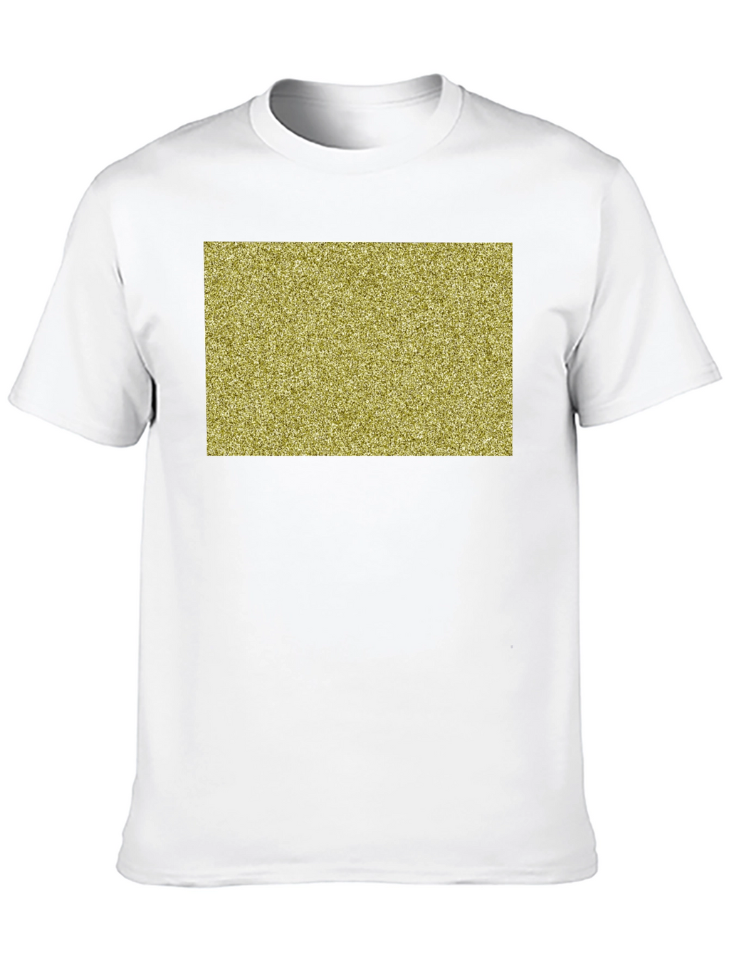 Black Tee with Gold Glitter Rectangle Design