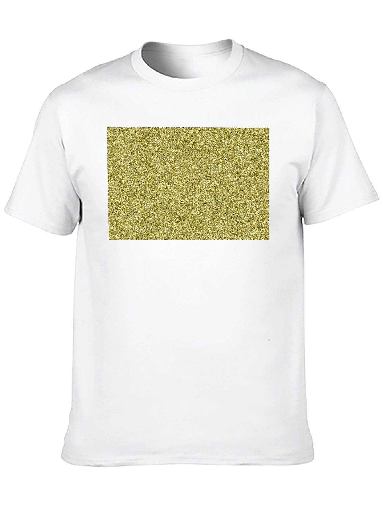 Black Tee with Gold Glitter Rectangle Design
