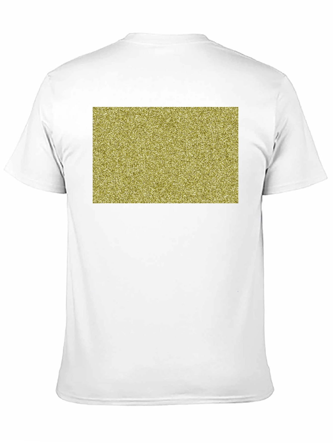 Black Tee with Gold Glitter Rectangle Design