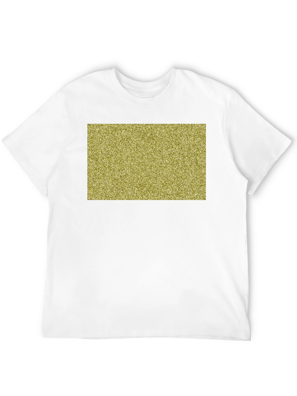 Black Tee with Gold Glitter Rectangle Design