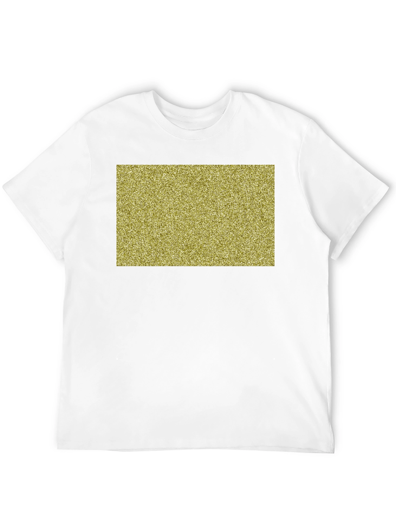 Black Tee with Gold Glitter Rectangle Design