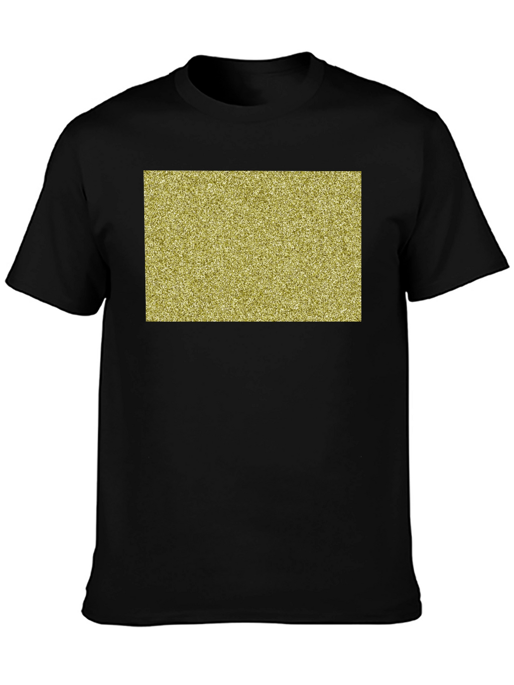 Black Tee with Gold Glitter Rectangle Design